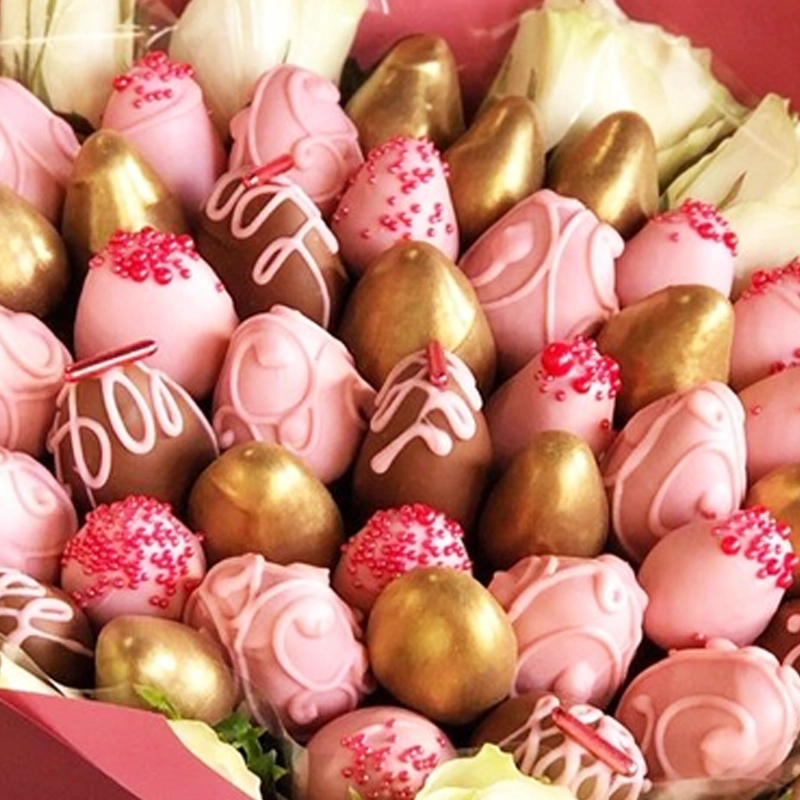 Букет из клубники Розовая принцесса